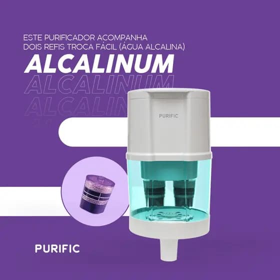 Purificador de Água para Bebedouro Purific 20 com Refil Alcalinum