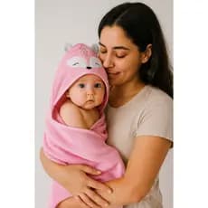 Toalha Bebê com Capuz 3D 100% Algodão