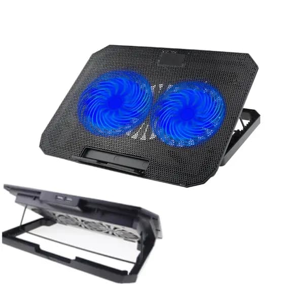Suporte Notebook Com Cooler Silencioso Ergonômico  USB  Resfriamento Rápido e Ajuste de Altura