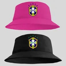 Kit 2 Chapéu Bucket Masculino Feminino casal Bonézinho Brasil chapeu de praia copa top