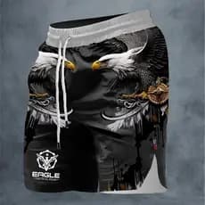 Eagle Street Style Casual Shorts Masculino 2026 Verão Novos Soltos Feitos Material Legal Unissex
