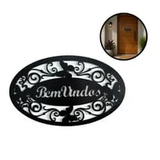 Placa Decorativa Bem-Vindos MDF Para Porta Parede Decoração