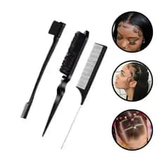Kit Baby Hair 3 em 1 Escova Pente Sobrancelha Lace