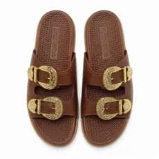 Sandalia Papete Rasteira Moleca Ana Castela Birken Fivela