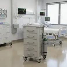 Carrinho de Emergência Hospitalar MADU 5 Gavetas Rodas Alta Performance