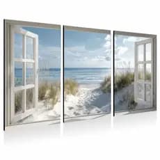 Quadros Vista do Mar , Design de Janela, Decoração  Sala de Estar  Quarto, Impressões de Arte Moderna, Decoração de Casa