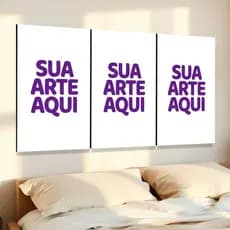 Kit com 3 quadros personalizados com foto ou imagem placa decorativa decoração sala quarto