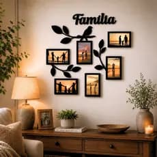 Quadro Porta Retrato Decorativo Em MDF Moldura De Árvore Para Fotos Em Família