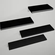 Kit 4 Prateleiras reta 30/40/50/60 nicho Mdf Preto Suporte decoração sala quarto banheiro escritório