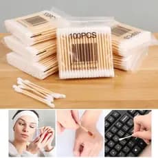 Kit 100/600/1000 unid Cotonete hastes flexíveis de madeira de bambu Natural orgânico biodegradável e ecológico