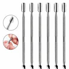 Espátula Dupla Empurrador Inox Profissional Manicure e Pedicuro 1/6 Pcs
