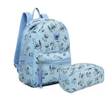 Kit Mochila G e Necessaire Adulto Infantil Stitch Passeio Viagem Feminina Masculino Escolar