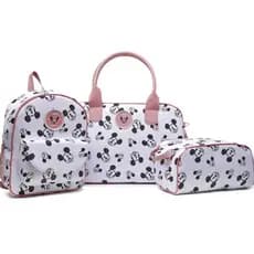 Kit Mala Mochila Necessaire Mickey Menina Menino Maternidade Passeio Casual Viagem Unissex