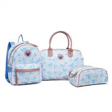 Kit3 Mala Mochila M Necessaire Stitch Lilo Menina Menino Maternidade Passeio Casual Viagem Creche
