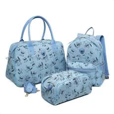 Kit Stitch Mala Mochila Grande Necessaire Maternidade Menino Menina Cores Escola Viagem Creche