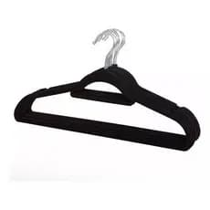 Kit 10 Peças Cabide Infantil Veludo Antiderrapante Preto Organização Roupas