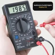 Multimetro Digital Portatil Display Lcd Medidor Corrente Tensao Resistente Preto