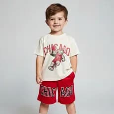 conjunto infantil roupa de menino estiloso bermuda e camiseta estilosa