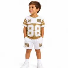 Conjunto Infantil Masculino Verão Camiseta e Bermuda Casual Menino estiloso