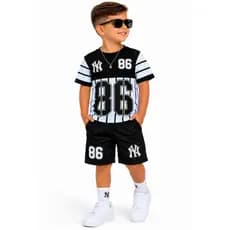 conjunto infantil masculino roupa juvenil bermuda e camisa masculina