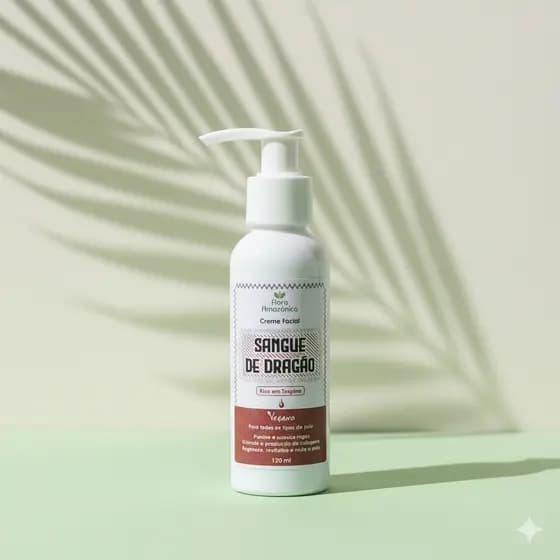 Creme Facial Sangue de Dragão – rico em taspina –previne e suaviza rugas e linhas de expressão–120ml