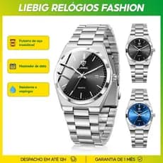 LIEBIG Relógio de Quartzo Masculino Executivo em Aço Inoxidável Resistente à Água 3ATM L1088