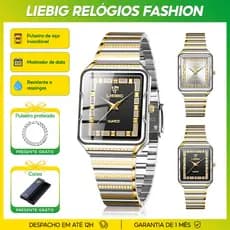 LIEBIG Relógio de moda de qualidade de ouro Square Business  Feminino Relógio