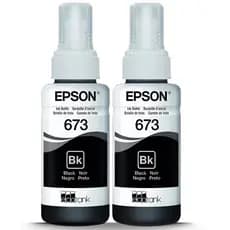 Refil Garrafa De Tinta Impressora Epson T673 Preto 2 Unidades