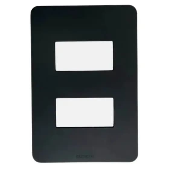 Placa 2 Postos 4x2 Preta Matixgo Legrand Ja4803m2jb Bticino