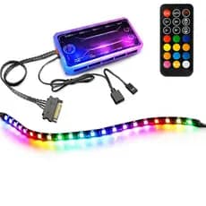 Controlador Para Fans Argb 6 Pinos Cooler Controladora Rgb Argb Com Leds Controle Remoto + Fita Led