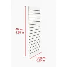 Painel Canaletado 1,80 X 0,60 Branco Inteligente Mdf Slatwall Expositor Para Loja Organização