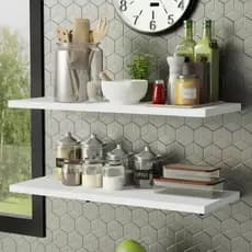 03 Prateleiras 70x12cm Lisas Mdf E Suporte Estante Livro