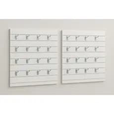Kit 2 Un Painel Canaletado 60x60 (60x1,20)  20 Ganchos Loja MDF Expositor Slatwall Inteligente