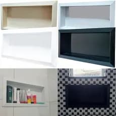 Nicho Embutir Embutido Para Banheiro 30x60cm Parede Plástico Abs Borda Diamante