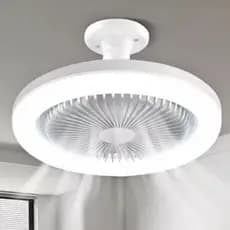 Ventilador luminária 5 folhas grande de Teto com aroma silencioso e economico turbo controle remoto E27 Bivolt 50w