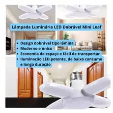 Luminária de Teto LED estilo flor 4 Pétalas Dobráveis 50w E27 6000K Luz Branca Para Sala, Quarto, Escritório