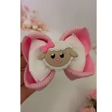 Laço infantil  coelhinho  ou ovelhinha - Laço 2 em 1 -Laço de páscoa - Laço rosa