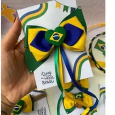 Laços de cabelo copa do mundo Presilha de cabelo copa 2026 Laço verde amarelo azul  laço Brasil