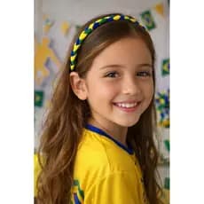 Laços copa do mundo Parzinho Capivara Brasil Tiaras da Copa Faixinha bebê  Brasil kit de laços