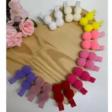 Par de presilha infantil com pompom - presilha infantil com pompom