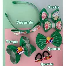 kit de laços escolares - laço infantil - laços na presilha e xuxinha - kit de 5 laços personalizados
