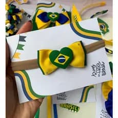 Faixinha de bebê copa 2026 Laço para menina do Brasil Faixinha verde e amarelo copa do mundo