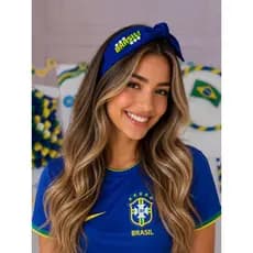 Tiara estilo turbante/bandana - Tiara adulto e infantil - Tiara Brasil Copa do Mundo