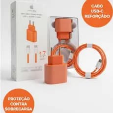 Carregador de iPhone 17 16 15 Pro Max 40w Turbo Completo Fonte USB C e Cabo Tipo C Original