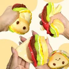 Brinquedo Sanduíche Macio Fofo, Estilo Kawaii em Camadas, Relaxante Sensorial, Ideal para Crianças e Adultos
