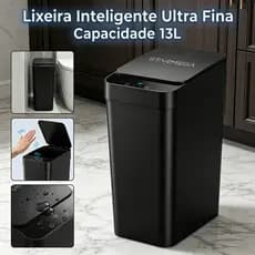 Lixeira Automática 13L Sem Toque com Sensor Infravermelho Tampa Anti-Odor para Casa e Escritório