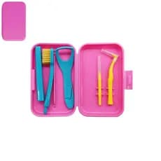 Escova Dentes Manual Caixa Portátil, Kits Higiene Interdental Raspador Língua, Escova Viagem Clareamento Dental