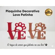 Plaquinha 3d Love Pet Patinha