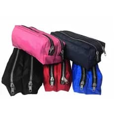 Estojo tactel unissex 2 zipers escolar