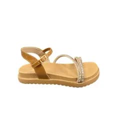 Sandália Infantil Nilqi Caramelo com Strass Brilhante